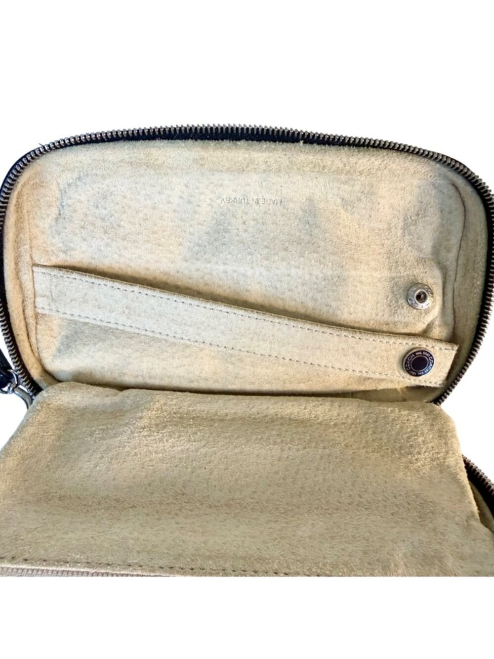 Vintage Coach Black Glovetanned Leather Zip-Around Travel Jewelry Case Pouch - Picture 8 of 15